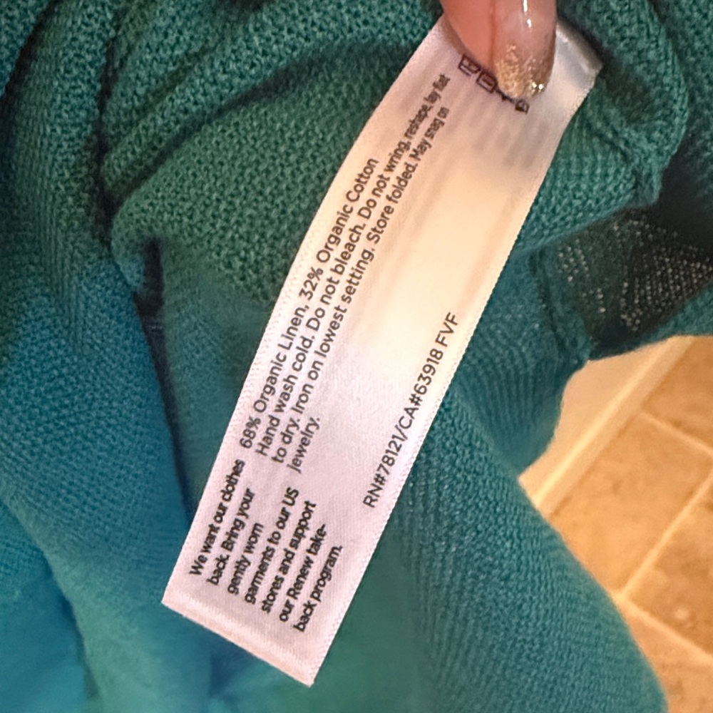 Eileen Fisher Women's Vibrant Teal cap Sleeve Top - Picture 5 of 5